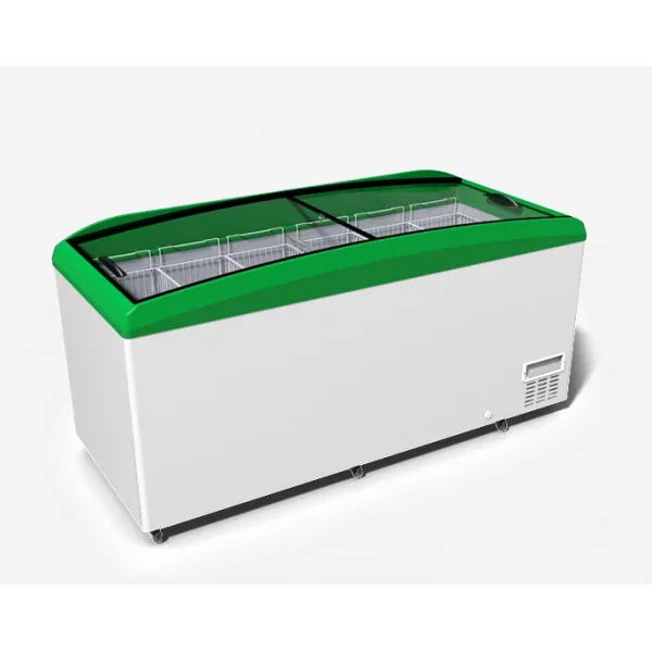 Универсальный морозильный лар бонета с гнутым стеклом JUKA N800W